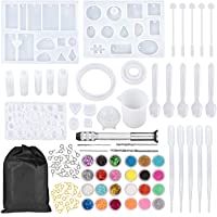 159 Piezas Kit de molde silicona joyeria epoxi-Resina Moldes para hacer artesanías de joyería DIY-Juego de Herramientas…